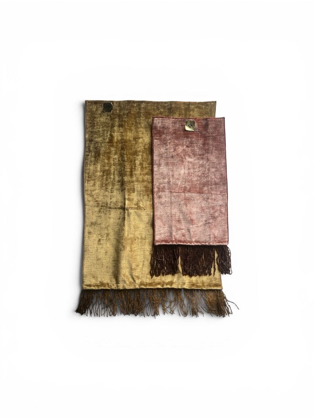 Austin Horn Velvet Scarves in Mustard and Rust